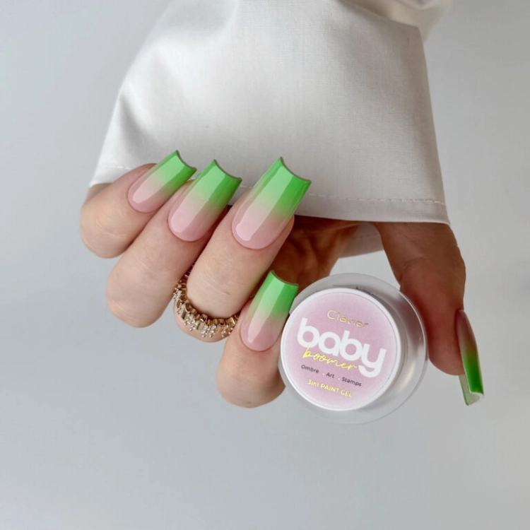 Clavier Baby Boomer 3w1 Ombre Art 18, żel do ombre Clavier, paint gel baby boomer, żel do zdobień paznokci, Clavier nail art gel, żel stamping ombre, profesjonalny żel do stylizacji paznokci.