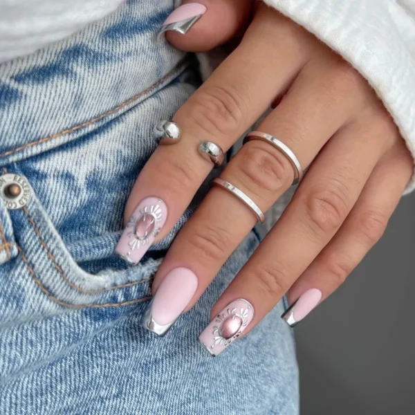 Paint Gel Yoshi Metallic Silver, srebrny paint gel, metaliczny żel do zdobień, żel UV LED do Nail Art, efekt mirror na paznokciach, żel do cienkich linii, profesjonalny paint gel Yoshi, metaliczne zdobienia paznokci