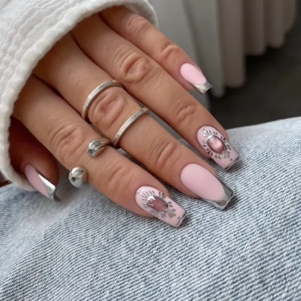 Paint Gel Yoshi Metallic Silver, srebrny paint gel, metaliczny żel do zdobień, żel UV LED do Nail Art, efekt mirror na paznokciach, żel do cienkich linii, profesjonalny paint gel Yoshi, metaliczne zdobienia paznokci