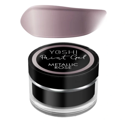Paint Gel Yoshi Metallic Rose, metaliczny róż do zdobień, różowy paint gel, żel UV LED do Nail Art, metaliczny żel do paznokci, efekt mirror, żel do cienkich linii, profesjonalny paint gel Yoshi, różowe zdobienia paznokci, metaliczny róż na paznokciach.