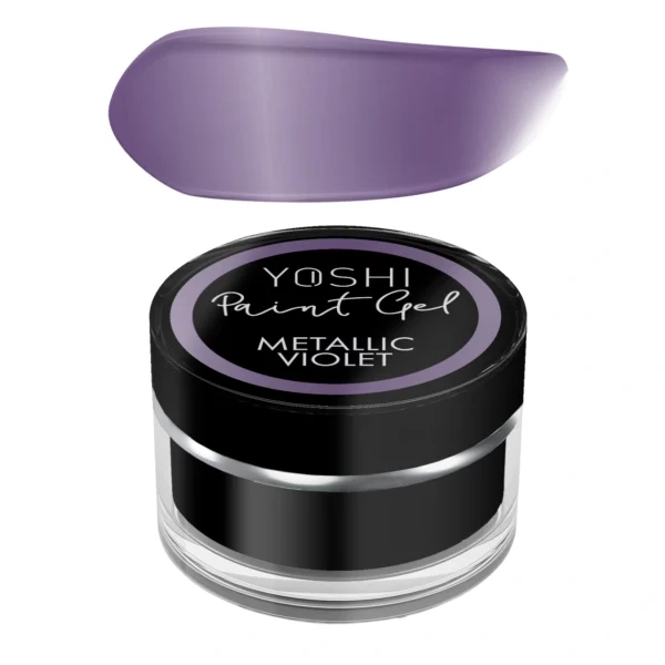 Paint Gel Yoshi Metallic Violet, metaliczny fiolet do zdobień, fioletowy paint gel, żel UV LED do Nail Art, metaliczny żel do paznokci, efekt mirror, żel do cienkich linii, profesjonalny Paint Gel Yoshi