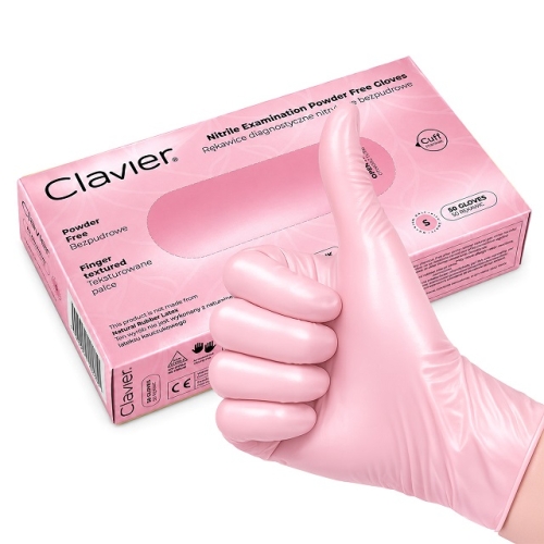 Rękawiczki nitrylowe Clavier Pearl Pink to jednorazowe rękawiczki diagnostyczne przeznaczone do pracy w salonach kosmetycznych i gabinetach medycznych.