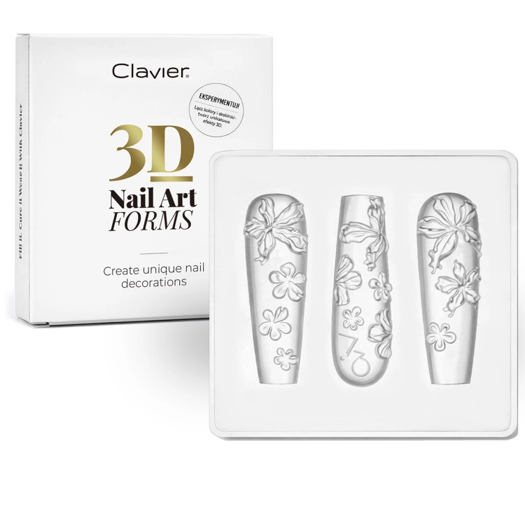Ozdoby 3D do paznokci Clavier Nail Art Forms 01 to silikonowe, wielorazowe formy do tworzenia kwiatowych dekoracji 3D i biżuteryjnych zdobień