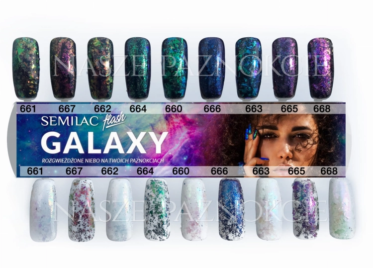 Semilac Flash Galaxy Green&amp;Purple 664