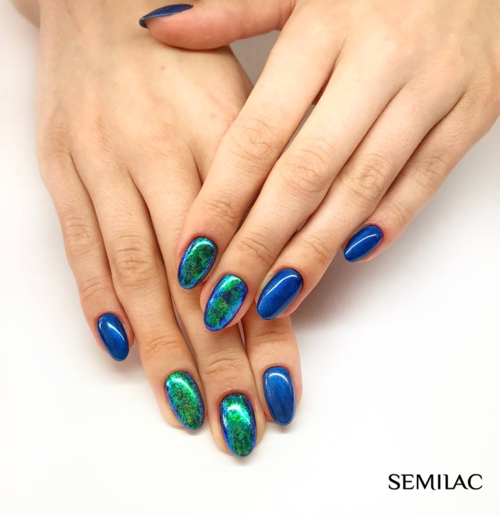 Semilac Flash Galaxy Green&amp;Purple 664