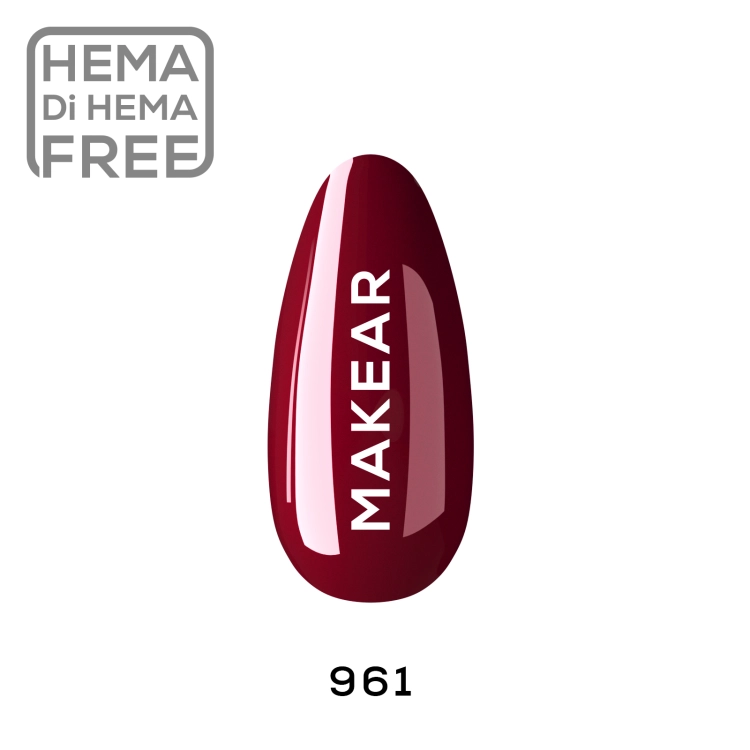 Makear 961 malinowe bordo — buteleczka lakieru hybrydowego 8 ml