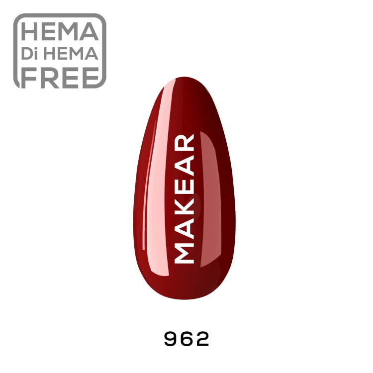 Makear 962 nasycona czerwień — buteleczka lakieru hybrydowego 8 ml
