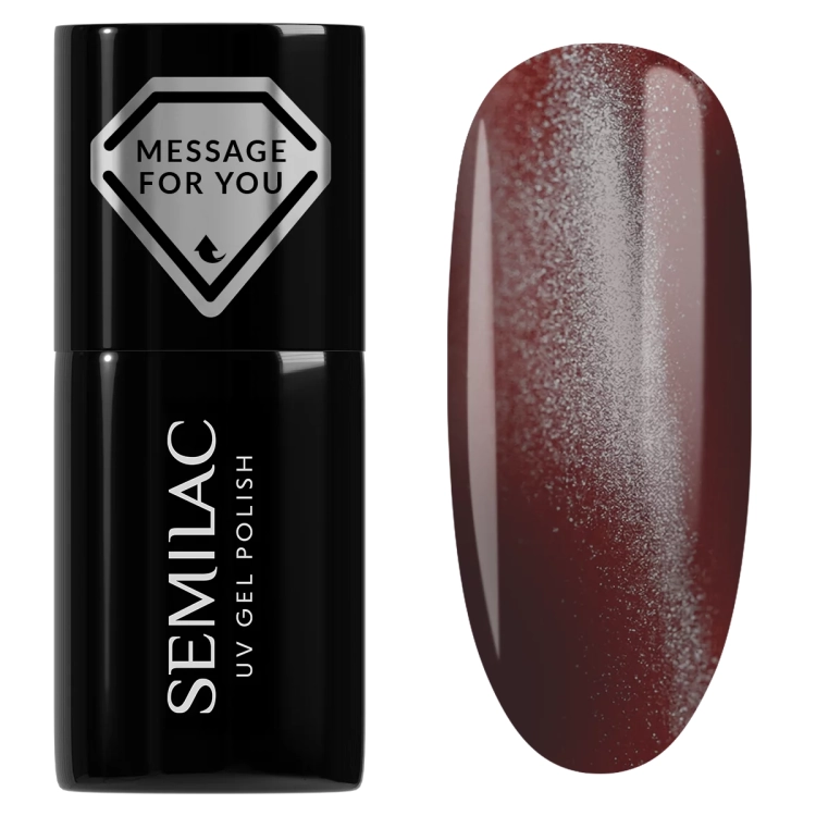Semilac 738 Cherry Choco Jelly Gloss 7 ml — butelka i swatch koloru