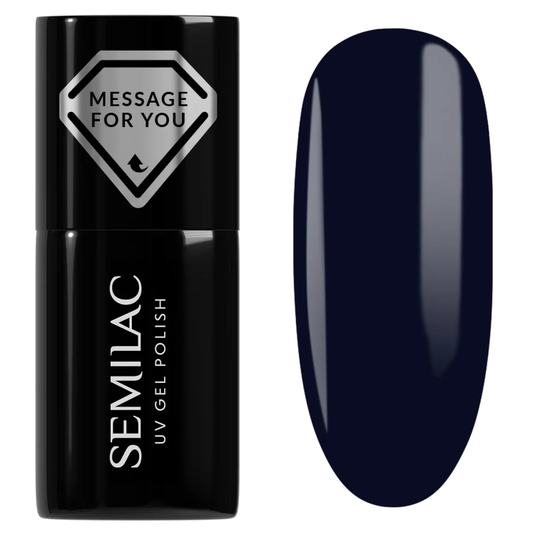 Semilac 741 Navy Eclipse 7 ml — butelka i swatch koloru