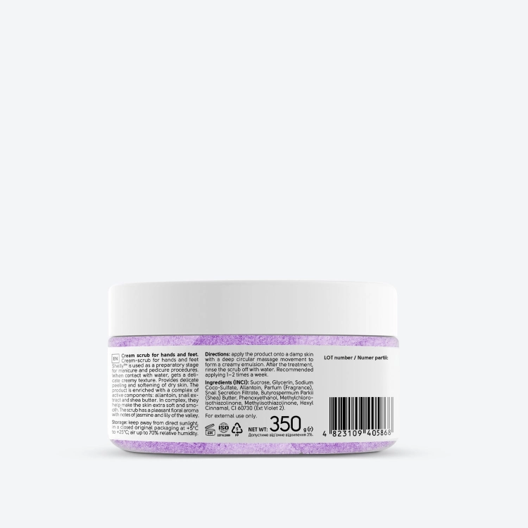 Shelly Krem-peeling do rąk i stóp 350 g — etykieta ze składem