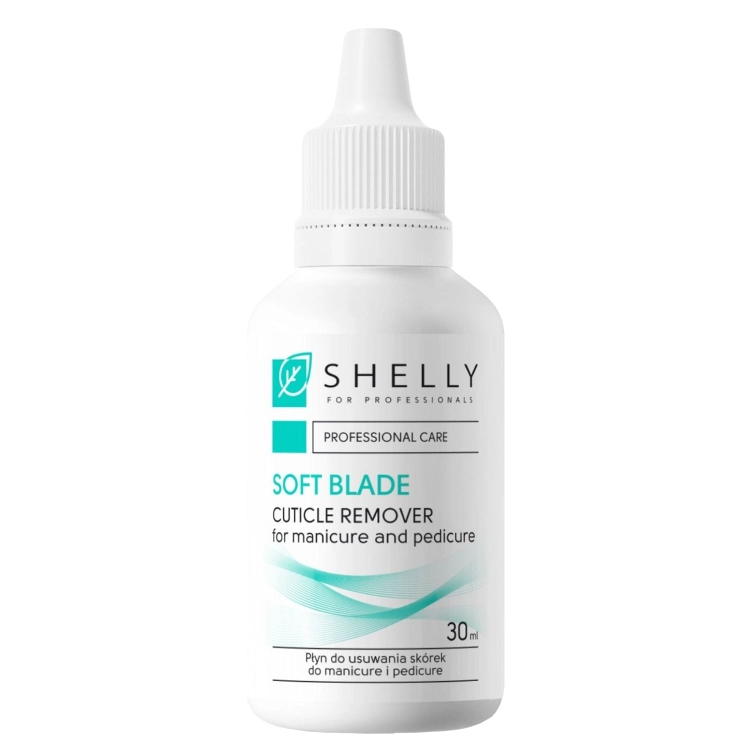 Shelly Preparat do usuwania skórek Soft Blade 30 ml — butelka z bliska