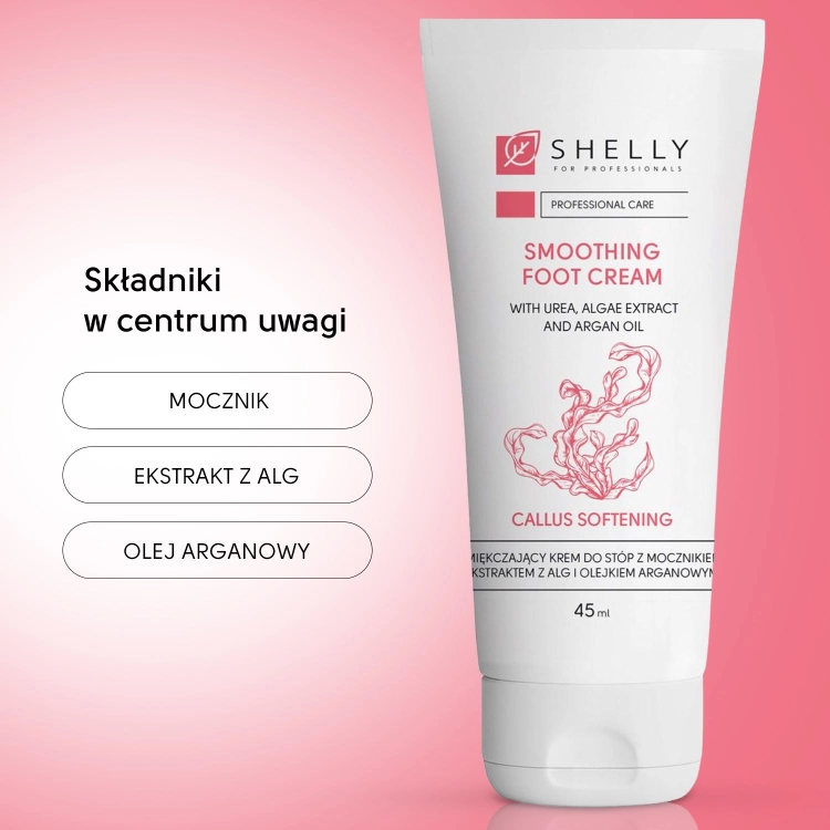 Shelly Zmiękczający krem do stóp 45 ml — składniki aktywne