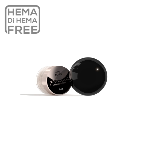Makear French Manicure Gel Black FG14 5 ml — słoiczek i kolor żelu