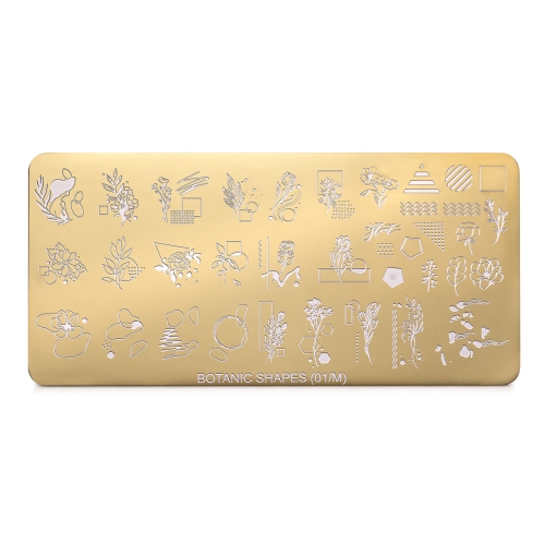 Clavier Blaszka Złota do stempli Botanic Shapes (01/M) — płytka z wzorami Botanic Shapes 01/M