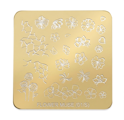 Clavier Blaszka Złota do stempli Flower Muse (01/S) — płytka z wzorami Flower Muse 01/S