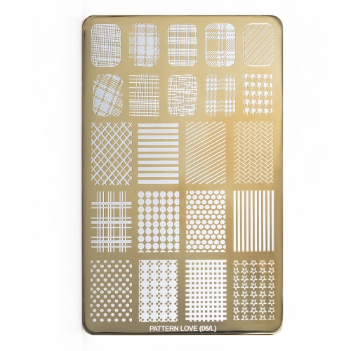 Clavier Blaszka Złota do stempli Pattern Love (06/L) — płytka z wzorami Pattern Love 06/L
