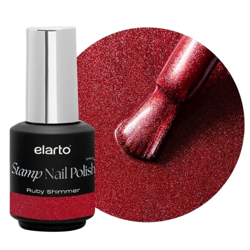 Elarto Lakier do stempli Stamp Nail Polish Ruby Shimmer (rubinowy) 7ml