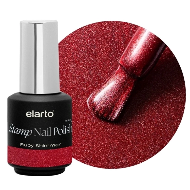 Elarto Lakier do stempli Stamp Nail Polish Ruby Shimmer (rubinowy) 7ml