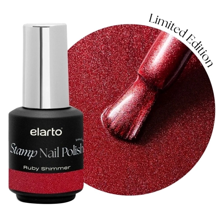 Elarto Lakier do stempli Stamp Nail Polish Ruby Shimmer (rubinowy) 7ml