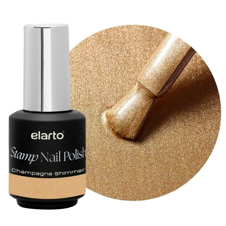 Elarto Lakier do stempli Stamp Nail Polish Champagne Shimmer (szampański) 7ml