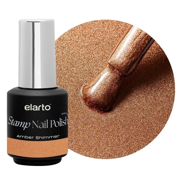Elarto Lakier do stempli Stamp Nail Polish Amber Shimmer (miedziany) 7ml