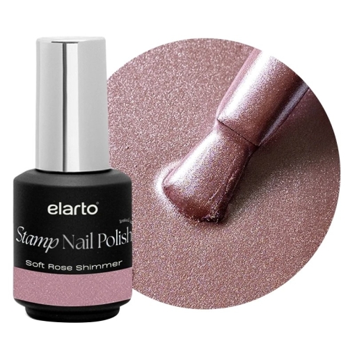 Elarto Lakier do stempli Stamp Nail Polish Soft Rose Shimmer (różowy) 7ml