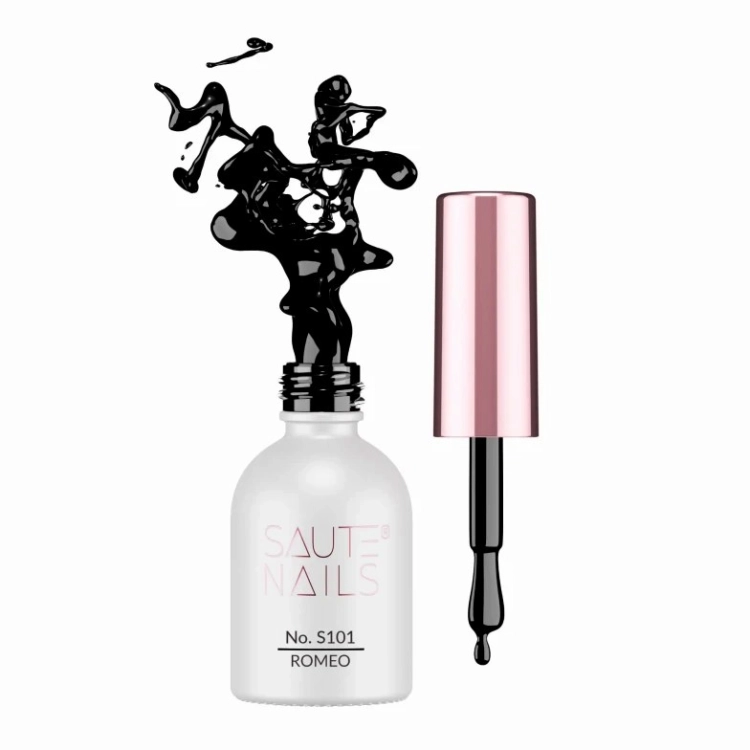 Saute Nails Lakier hybrydowy S101 Romeo 8 ml - głęboka czerń