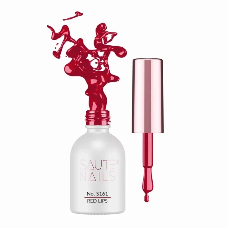 Saute Nails Lakier hybrydowy S161 Red Lips 8 ml - klasyczna czerwień