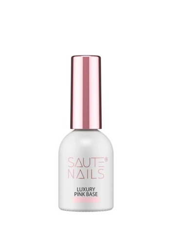 Saute Nails Baza hybrydowa Luxury Pink 8 ml - różowa, delikatna nadbudowa