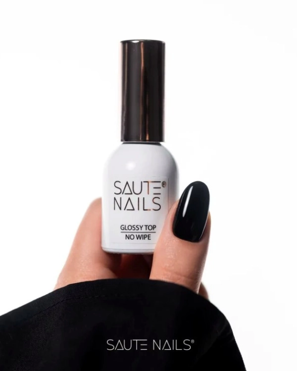 Saute Nails Top hybrydowy Glossy Top No Wipe 8 ml - lustrzany połysk
