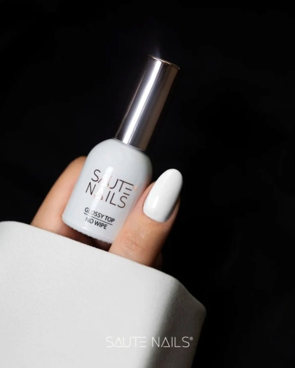 Saute Nails Top hybrydowy Glossy Top No Wipe 8 ml - lustrzany połysk