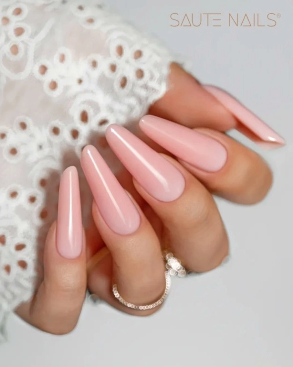 Saute Nails Top hybrydowy Candy Pink Top No Wipe 8 ml - jasny róż