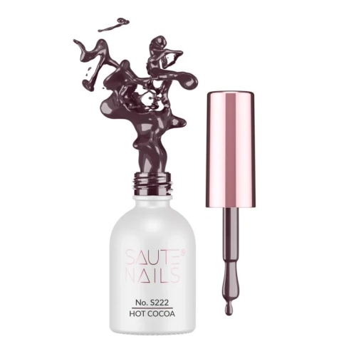 Saute Nails Lakier hybrydowy S222 Hot Cocoa 8 ml - czekoladowy brąz