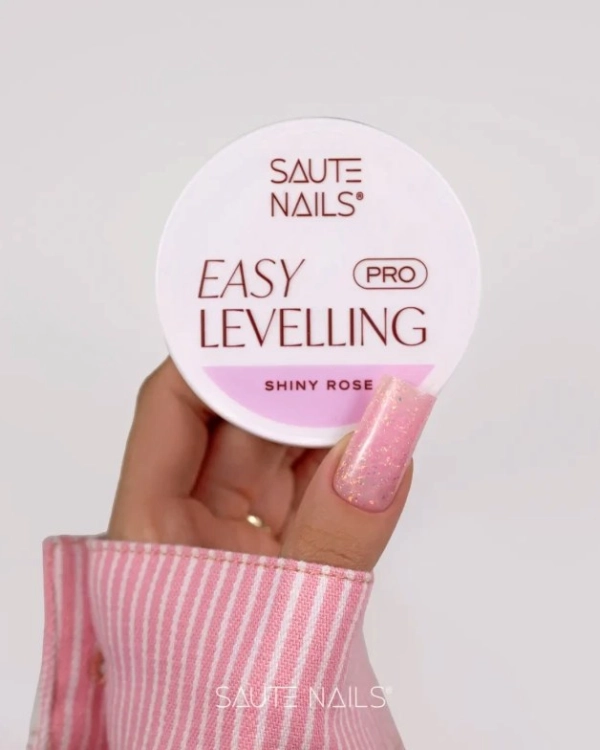 Saute Nails Żel budujący Easy Levelling PRO Shiny Rose 30 g - różowy z drobiną