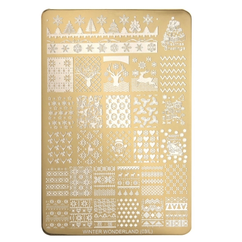 Clavier Blaszka Złota do stempli Winter Wonderland (03/L) — płytka z wzorami Winter Wonderland 03/L