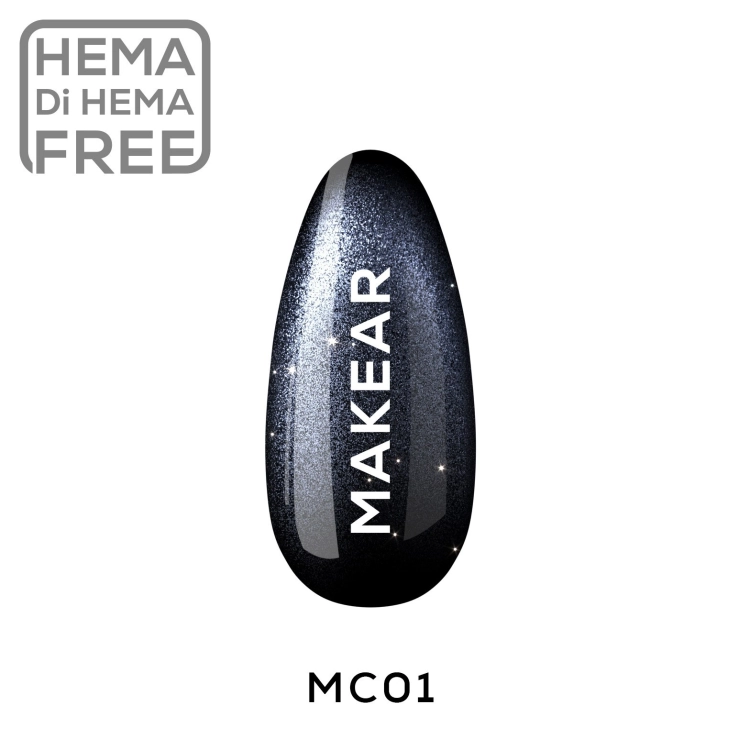 Makear Magnetic Fall Cat Eye & Flash MC01 8ml — kolor na tipsie