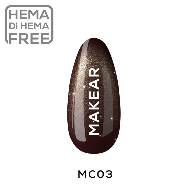 Makear Magnetic Fall Cat Eye & Flash MC03 8ml — kolor na tipsie