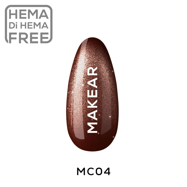 Makear Magnetic Fall Cat Eye & Flash MC04 8ml — kolor na tipsie