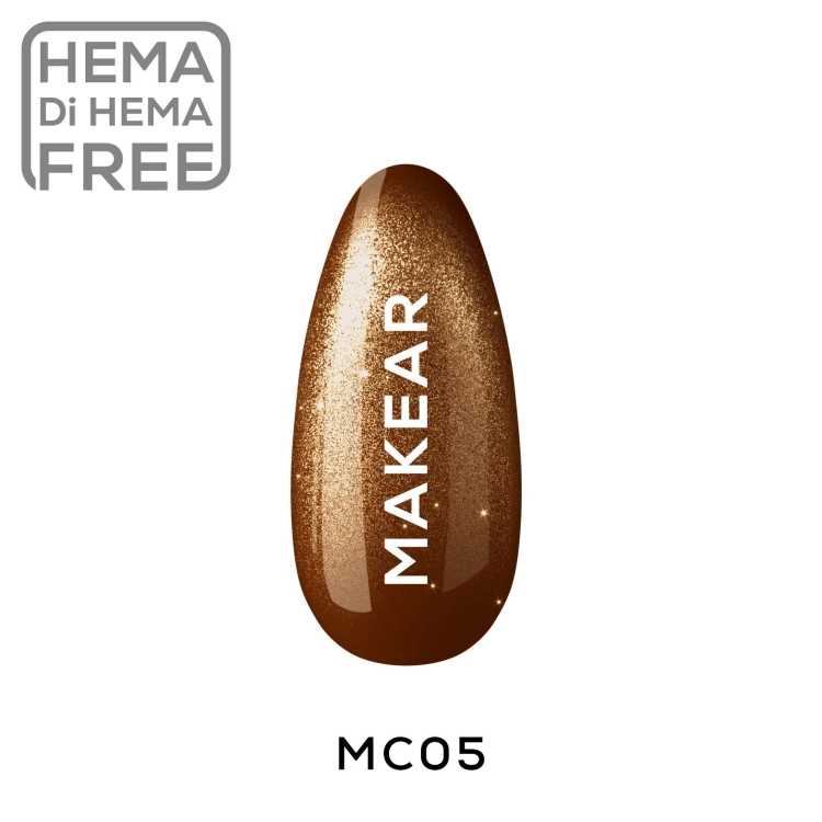 Makear Magnetic Fall Cat Eye & Flash MC05 8ml — kolor na tipsie