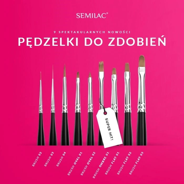SEMILAC® Pędzel do żelu Expert Nail Art Brush Flat 01