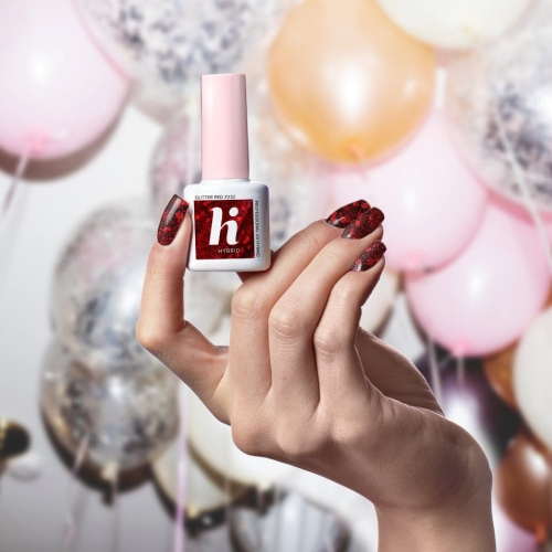 Lakier hybrydowy hi hybrid 5 ml Glitter Red #232