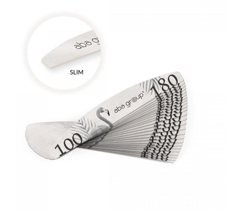 25szt ABA group Pilnik półksiężyc 100/180 SLIM Flaming