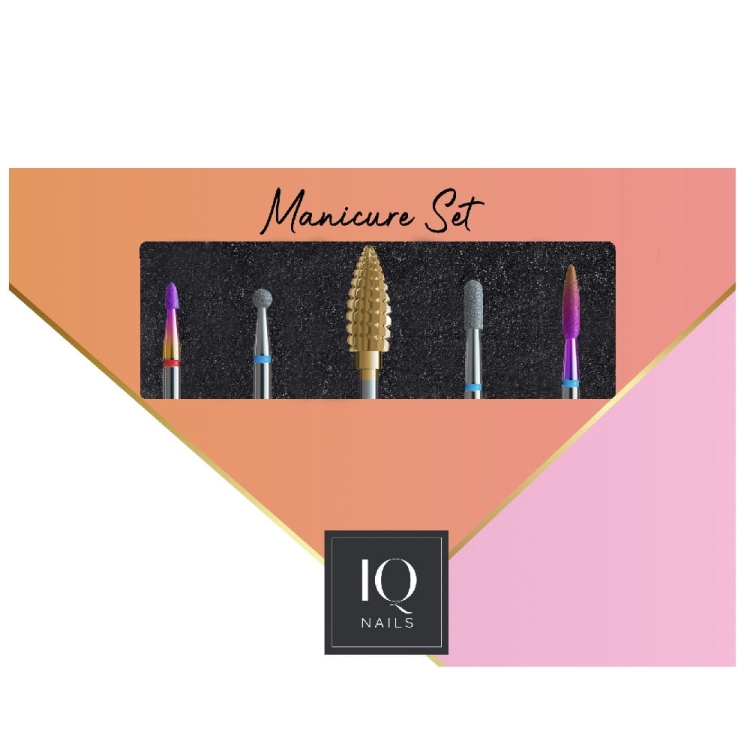 IQ Nails Pakiet Expert 2 - 5 frezów do hybrydy/ żelu/ akrylu/ skórek
