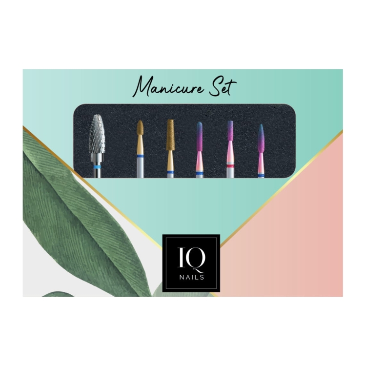 IQ Nails Pakiet Expert Pro- 6 frezów do hybrydy/ żelu/ akrylu/ skórek