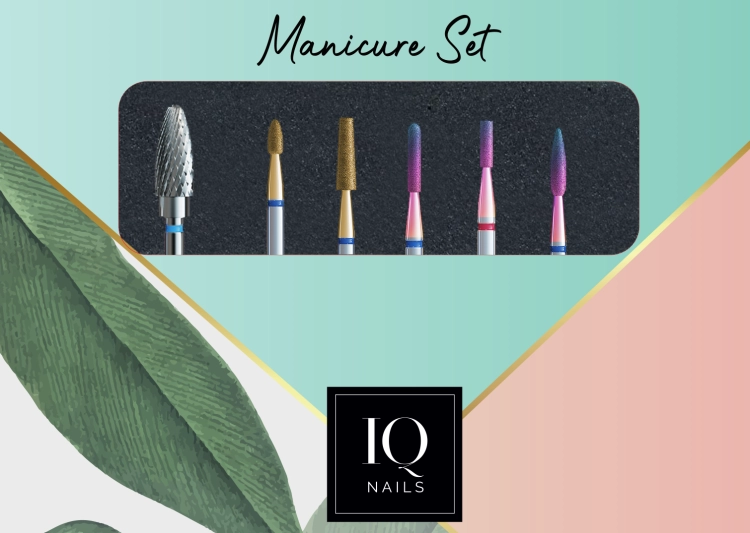IQ Nails Pakiet Expert Pro- 6 frezów do hybrydy/ żelu/ akrylu/ skórek