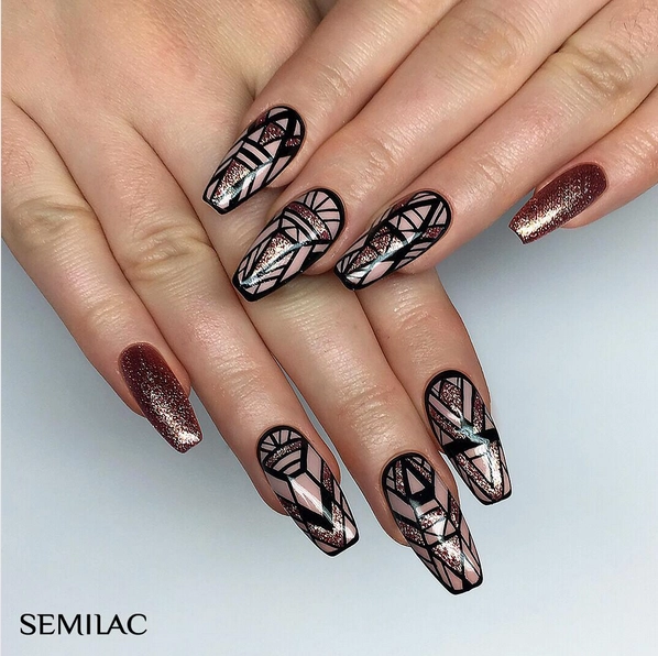 SEMILAC®  Lakier hybrydowy Semilac 094 Pink Gold - 7 ml