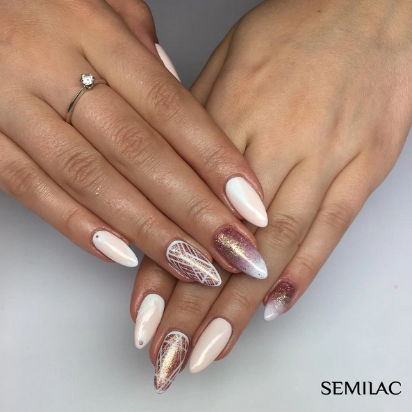 SEMILAC®  Lakier hybrydowy Semilac 094 Pink Gold - 7 ml