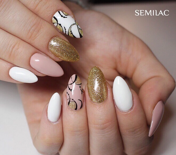 SEMILAC®  Lakier hybrydowy Semilac 037 Gold Disco - 7 ml